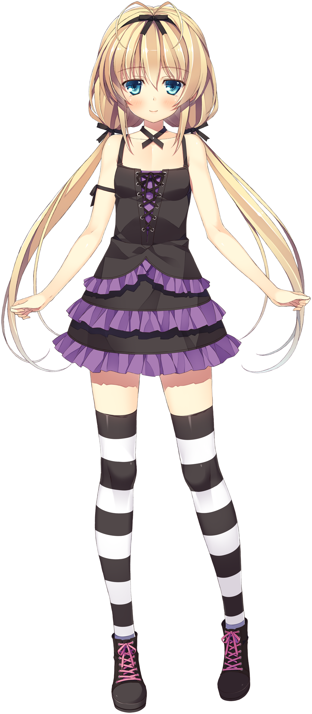 1girl, bare_shoulders, blonde_hair, blue_eyes, blush, dress, highres, juukishi_cutie_bullet