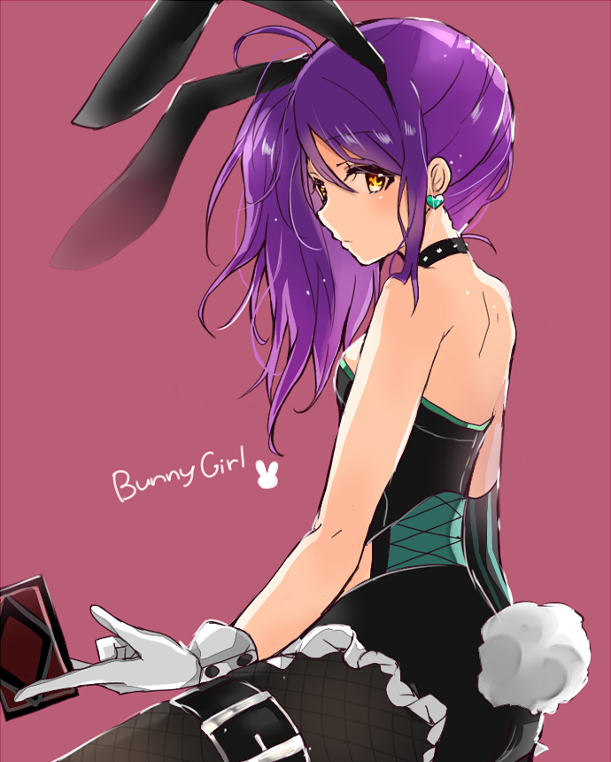 1girl, animal_ears, bare_shoulders, blush, bunny_tail, bunnysuit, earrings, female