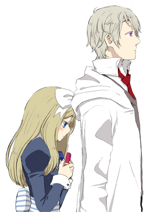 belarus_(hetalia), blonde_hair, blush, coat, dress, gift, hair_ribbon, inu_neko
