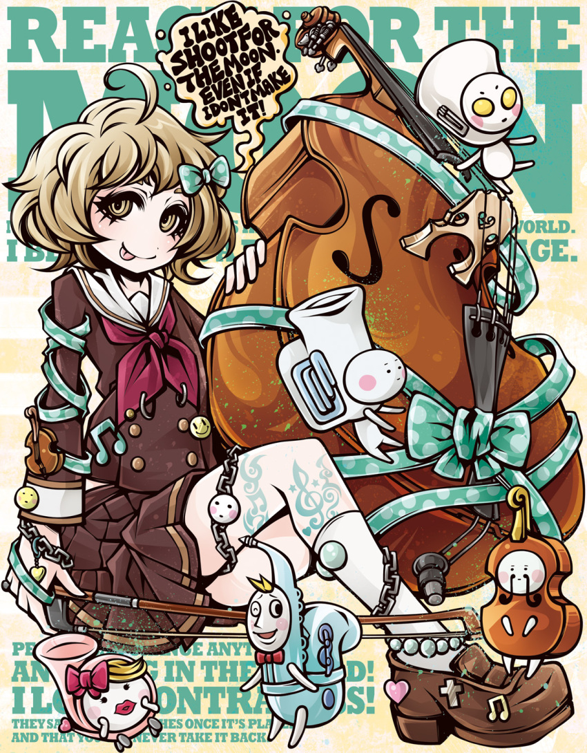 1girl, blonde_hair, double_bass, engrish, eupho-kun, hibike!_euphonium, highres, instrument