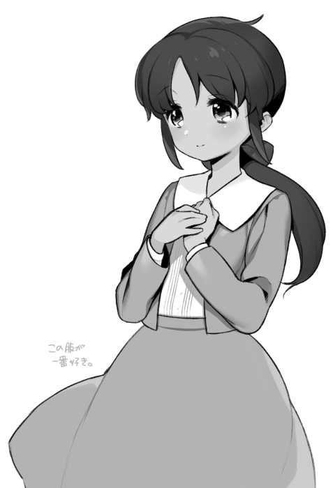 1girl, gundam, long_hair, monochrome, ponytail, shakti_kareen, sidelocks, simple_background
