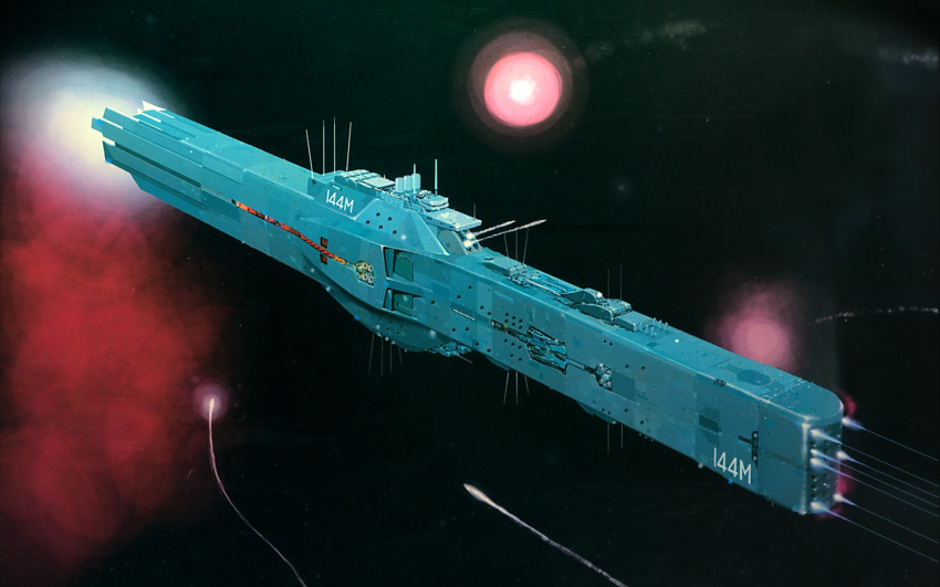 artist_request, ginga_eiyuu_densetsu, highres, hyperion_(gin'eiden), space, space_craft, tagme