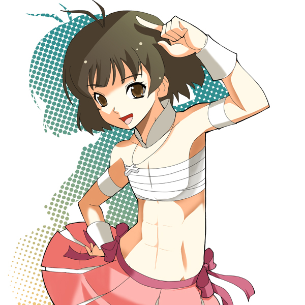 abs, akizuki_ryou, antenna, antennae, armband, azuma_reiharu, bandage, bandages