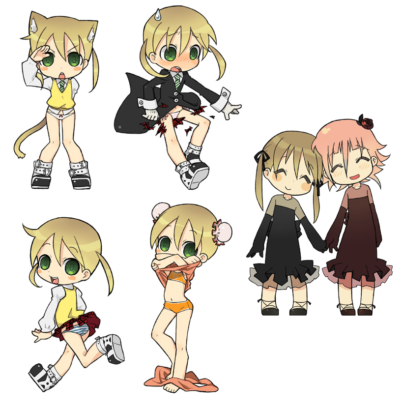 12_toshi, add, animal_ears, ass, blush, bun_cover, chibi, double_bun