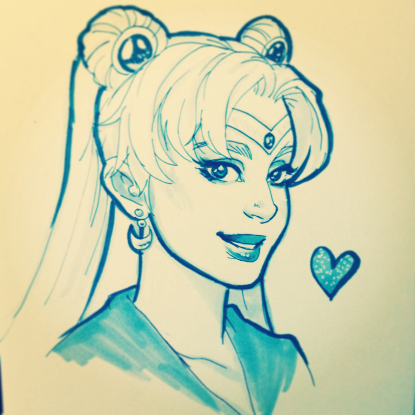 1girl, bishoujo_senshi_sailor_moon, crescent_earrings, crystal_graziano, double_bun, earrings, face, hair_ornament