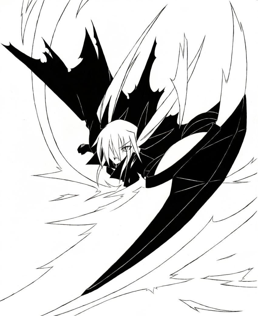 fate_testarossa, foreshortening, highres, kaden, long_hair, mahou_shoujo_lyrical_nanoha, marker_(medium), millipen