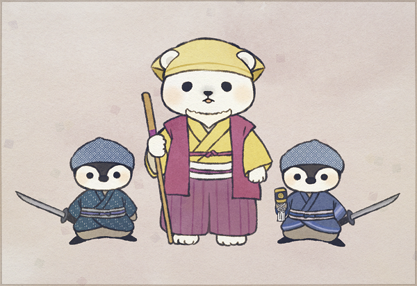 atsumi_kakunoshin, atsumi_kakunoshin_(cosplay), ayu_(mog), bear, beard, bird, black_eyes, cosplay