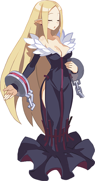 1girl, bangs, bare_shoulders, blonde_hair, breasts, cleavage, closed_eyes, cuffs