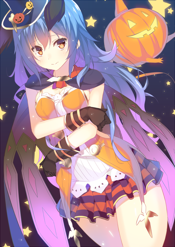 1girl, animal_ears, black_gloves, blue_hair, blush, cape, ferri_(granblue_fantasy), gloves