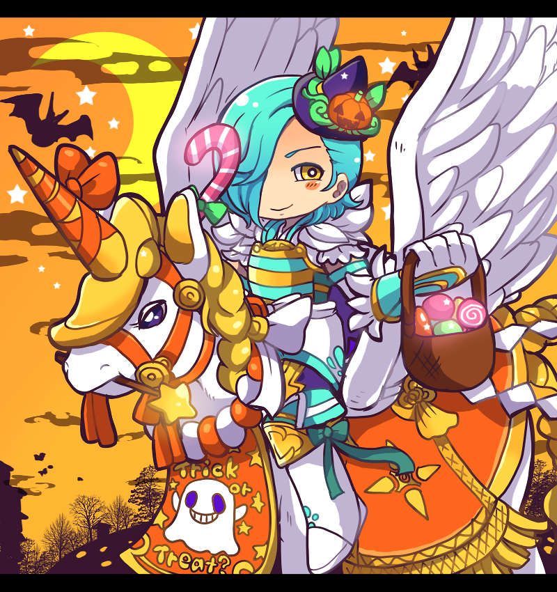 1boy, blue_hair, blush, boots, candy, chibi, feathered_wings, fire_emblem