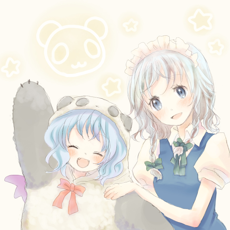costume, izayoi_sakuya, panda, panda_costume, remilia_scarlet, rias-shiki_kawaii, touhou