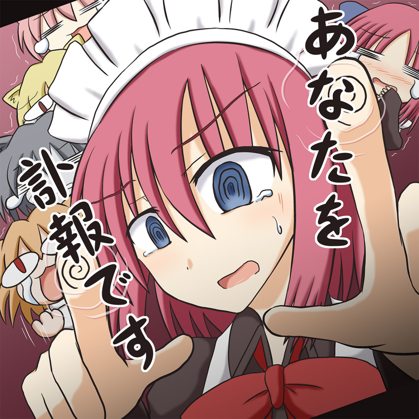 blush, hisui, kasaneko, kohaku, long_hair, maid, maid_headdress, nekoarc, nekoarc_bubbles, nekoarc_chaos, nekoarc_destiny, red_eyes, redhead, tagme, tsukihime, twintails