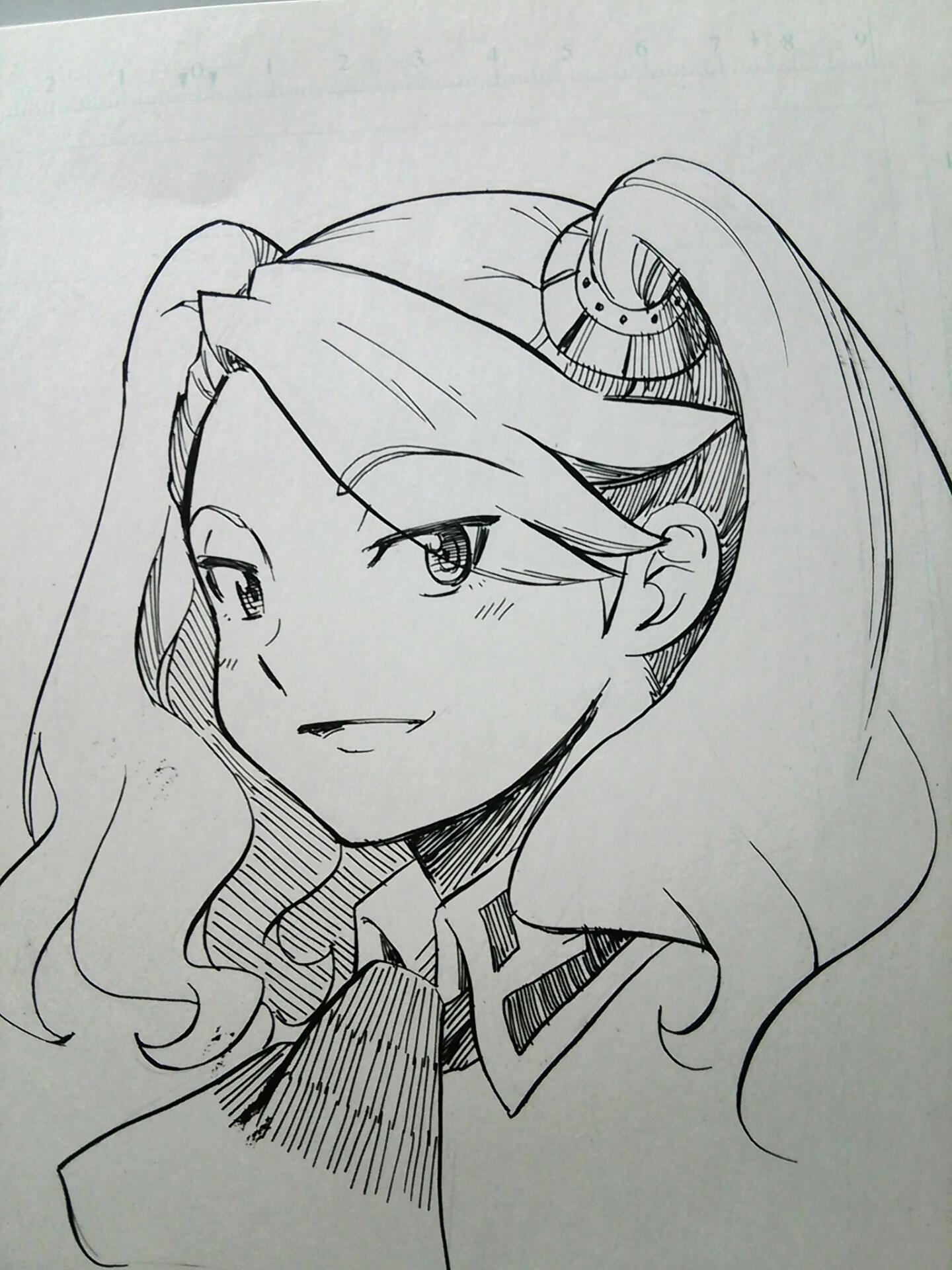 1girl, gundam, gundam_build_fighters, gundam_build_fighters_try, hair_ornament, highres, monochrome, namekata_fumiaki