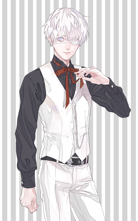 1boy, belt, character_request, copyright_request, eyepatch, grey_eyes, kamonisi, male_focus