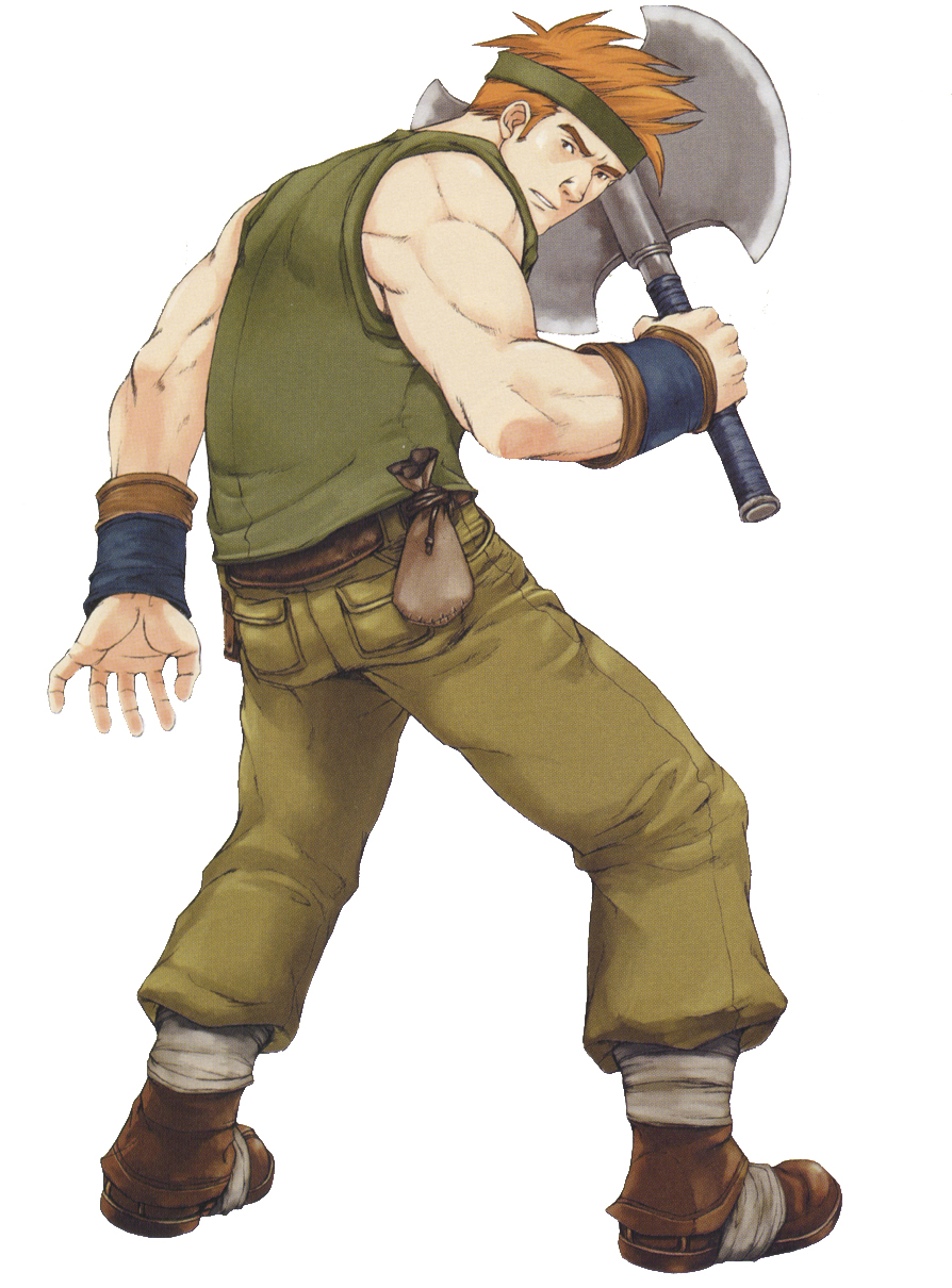 1boy, axe, boots, fire_emblem, fire_emblem:_fuuin_no_tsurugi, highres, kaneda_eiji, lot_(fire_emblem)