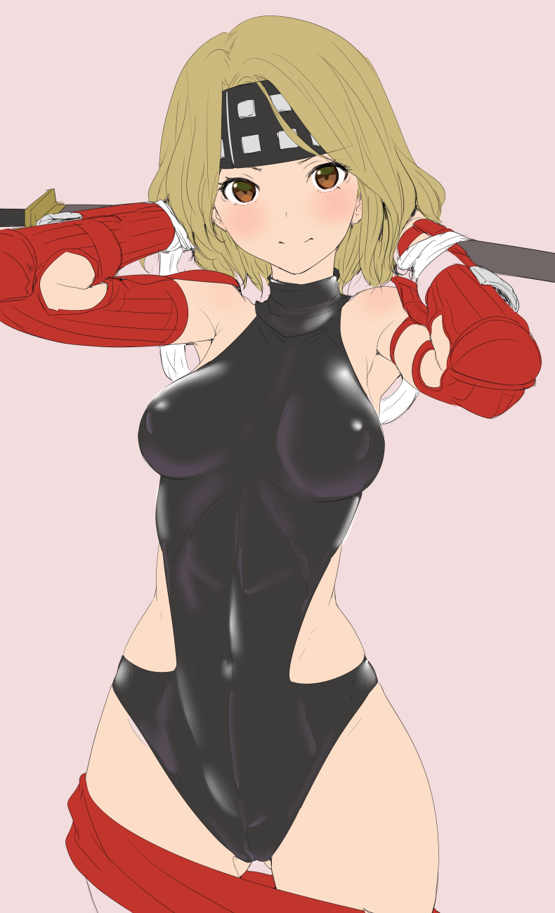 1girl, armor, blonde_hair, breasts, brown_eyes, clearite, covered_nipples, gita_(granblue_fantasy)