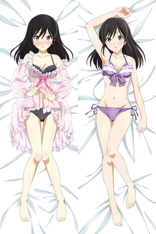 1girl, ashisu_sahoto, barefoot, bikini, black_bra, black_hair, blush, bra