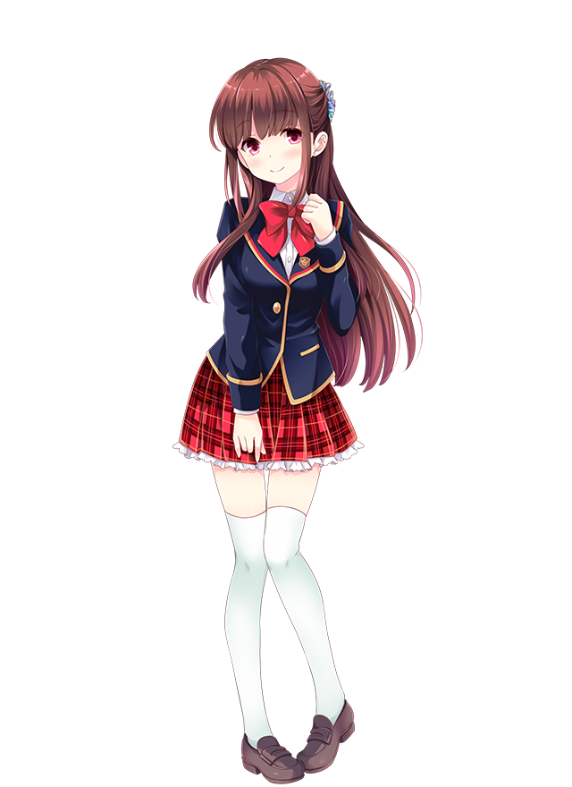 amatsu_kanata, girlfriend_(kari), long_hair, official_art, qp:flapper, school_uniform, thigh-highs