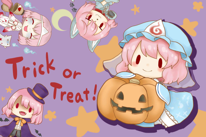 1girl, :3, animal_costume, artist_request, bat, blood, blood_on_face, bloody_clothes