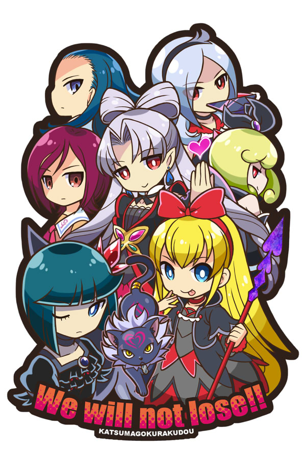 6+girls, :p, akagi_towa, albino, aqua_hair, blonde_hair, blue_eyes, blue_hair