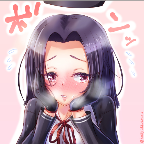 1girl, artist_name, blush, hoshiyuki_aruru, kantai_collection, lowres, mechanical_halo, solo