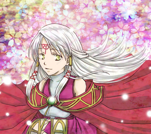 1girl, cape, circlet, detached_sleeves, fire_emblem, fire_emblem:_akatsuki_no_megami, floral_background, flower