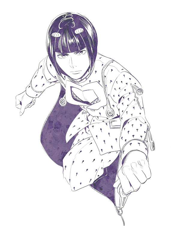 1boy, bob_cut, bruno_bucciarati, hair_ornament, hairclip, jojo_no_kimyou_na_bouken, kbs, male_focus