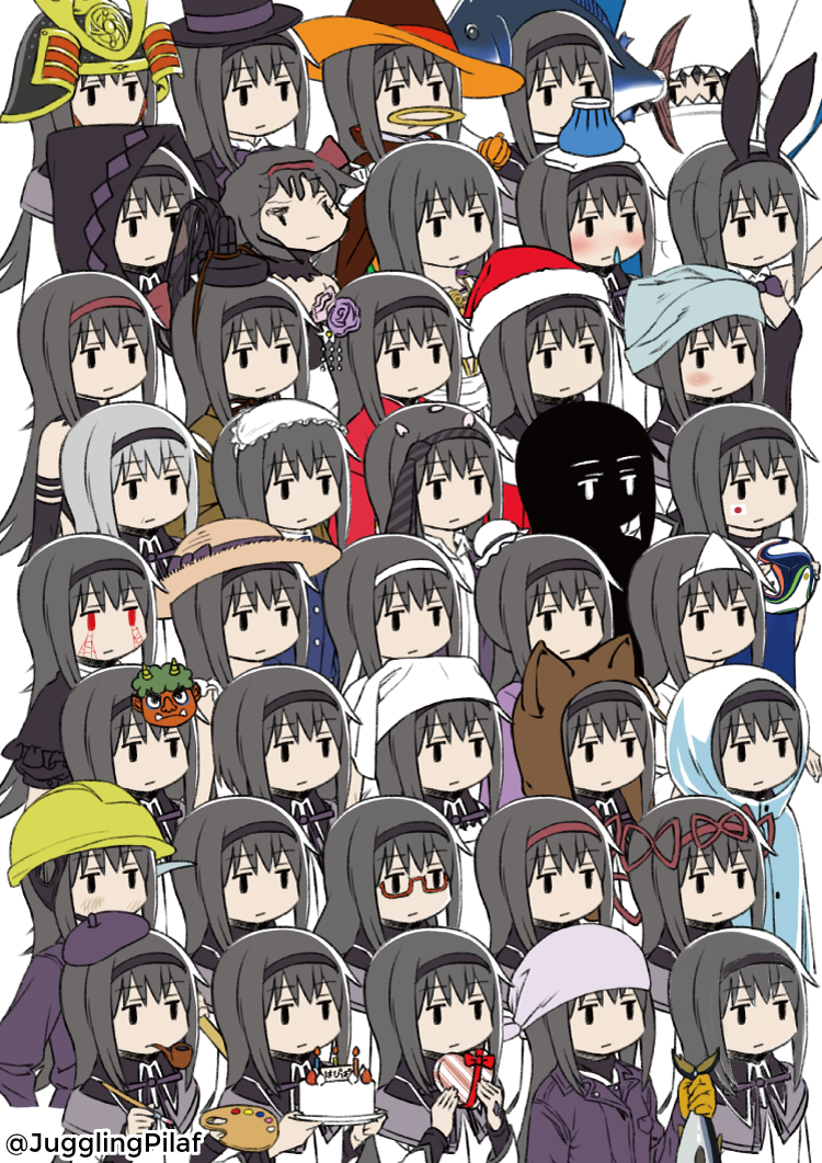 1girl, 2014_fifa_world_cup, akemi_homura, akuma_homura, alcohol, alternate_costume, alternate_hair_length, alternate_hairstyle