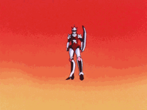 80s, animated, animated_gif, arming_doublet, armor, ascending, atac, choujikuu_kidan_southern_cross