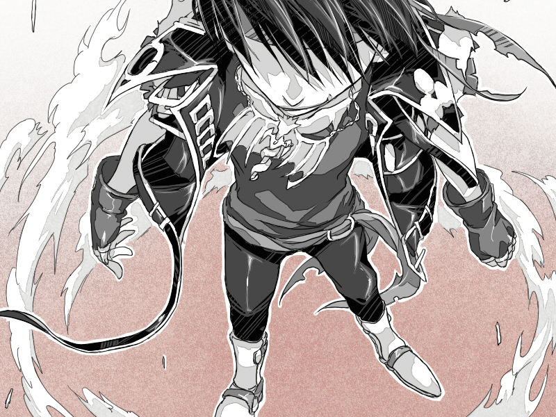 bad_id, from_above, headband, kittaka_kaname, majutsushi_orphen, male, orphen, solo