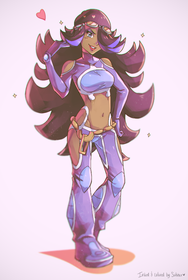 1girl, bare_shoulders, black_hair, blue_eyes, blue_hair, breasts, collaboration, colored