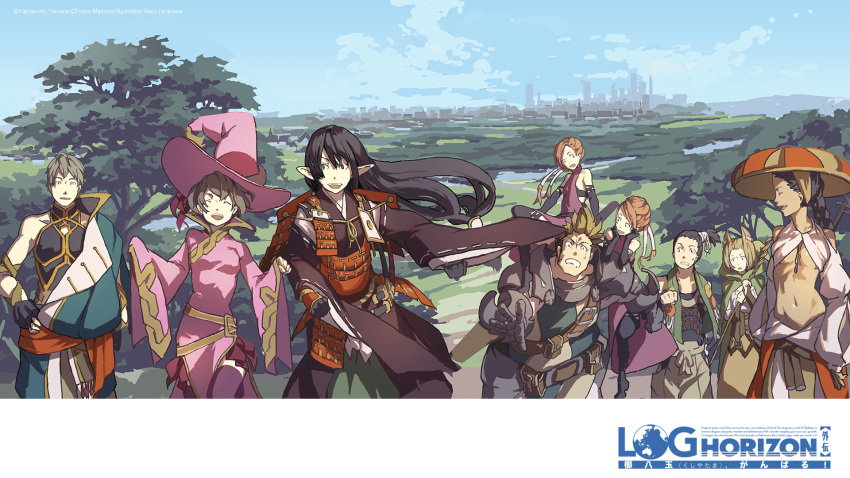 annotated, armor, black_hair, brown_hair, darutas_(log_horizon), hat, highres, higi_(log_horizon)