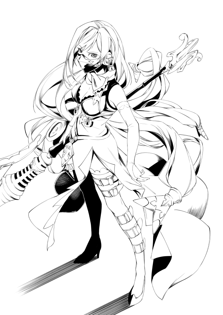 1girl, belt, boots, bridal_gauntlets, elegy_(granblue_fantasy), granblue_fantasy, hitsuki_(akifumi), lock
