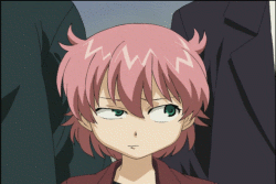 animated_gif, anita_king, gif, green_eyes, lowres, pink_hair, r.o.d_the_tv, read_or_die, shifty_eyes, uneven_eyes