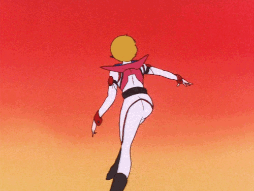 1girl, 80s, animated, animated_gif, arming_doublet, armor, atac, choujikuu_kidan_southern_cross