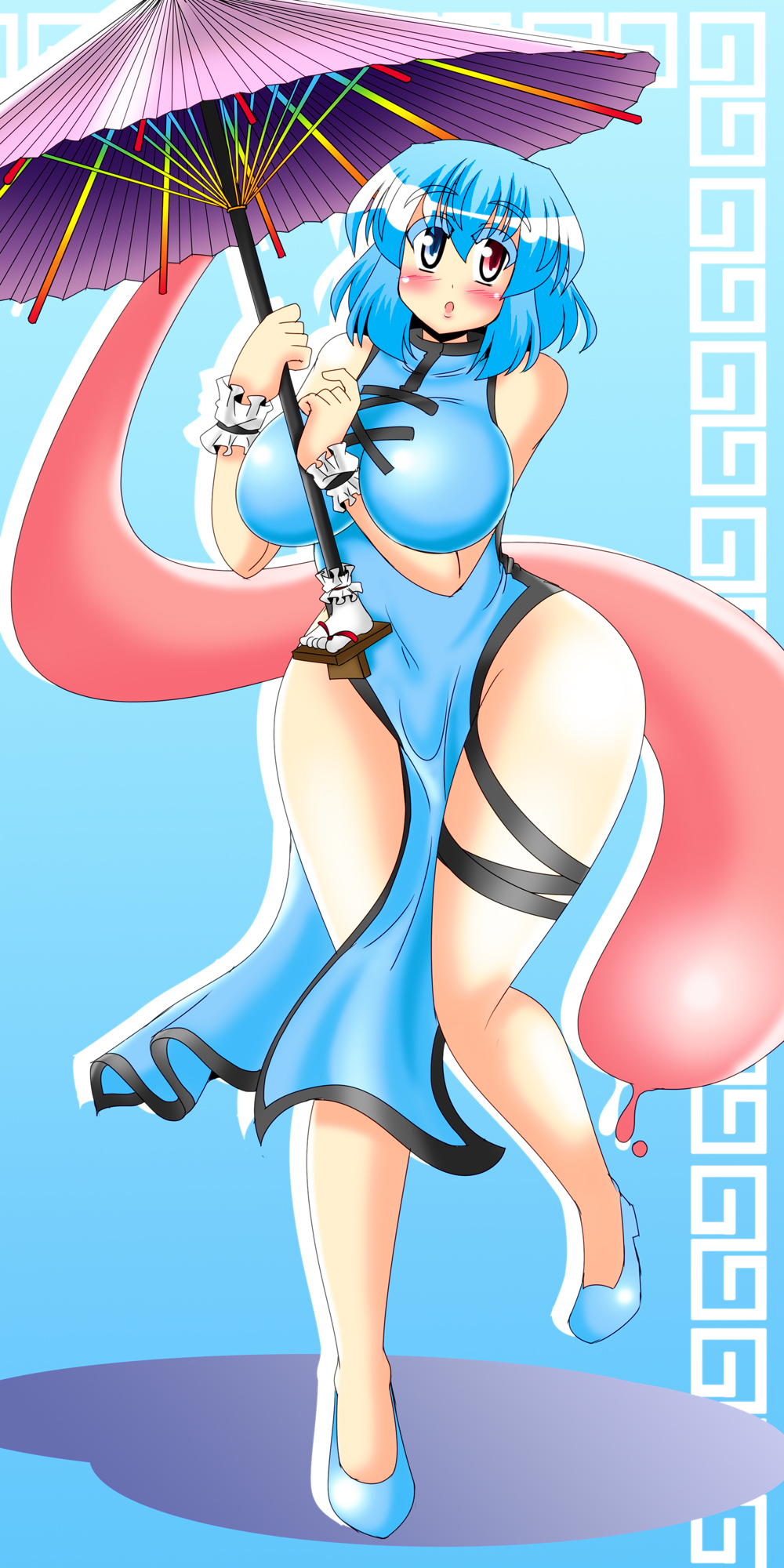 1girl, akasode_(tyaramu), breasts, china_dress, chinese_clothes, commentary_request, highres, large_breasts