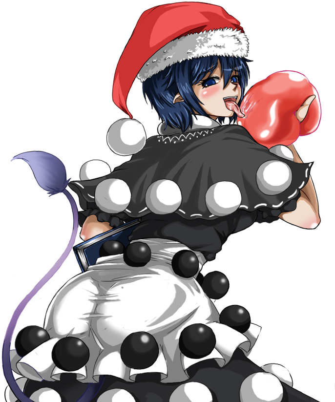1girl, ass, black_dress, blob, blue_eyes, blue_hair, blush, book