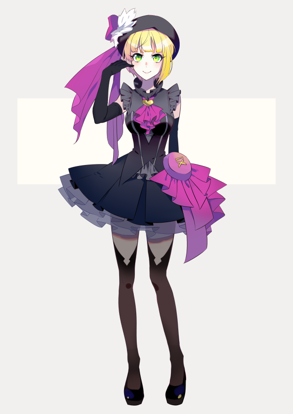 1girl, blonde_hair, elbow_gloves, gloves, green_eyes, hat, idolmaster, idolmaster_cinderella_girls