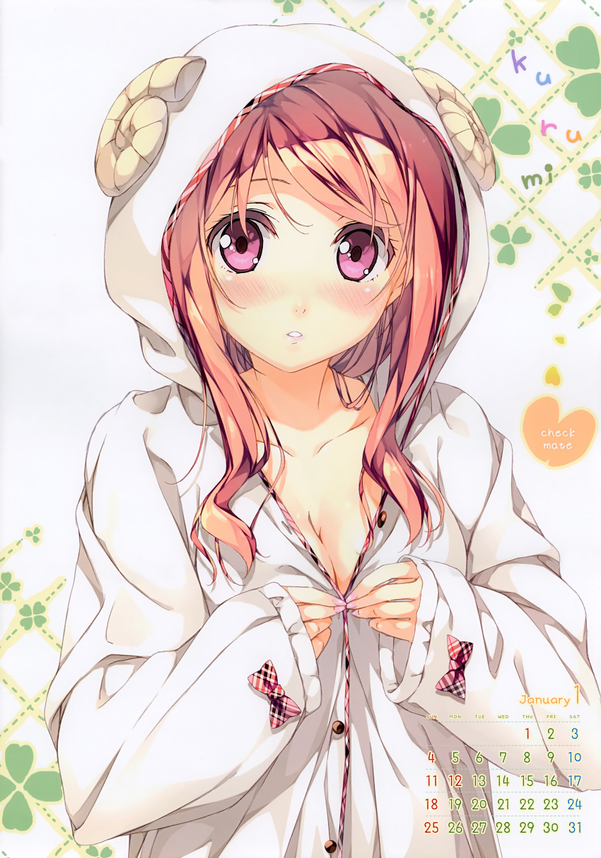 1girl, absurdres, blush, breasts, calendar, character_name, cleavage, highres