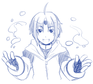 android, blue, blue_eyes, boy, bubbles, capcom, guardian_of_the_sea, lowres