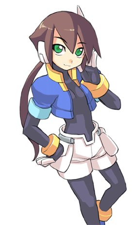 1girl, aile, aile_(mega_man_zx), alternate_hairstyle, boots, bracelet, braid, brown_hair