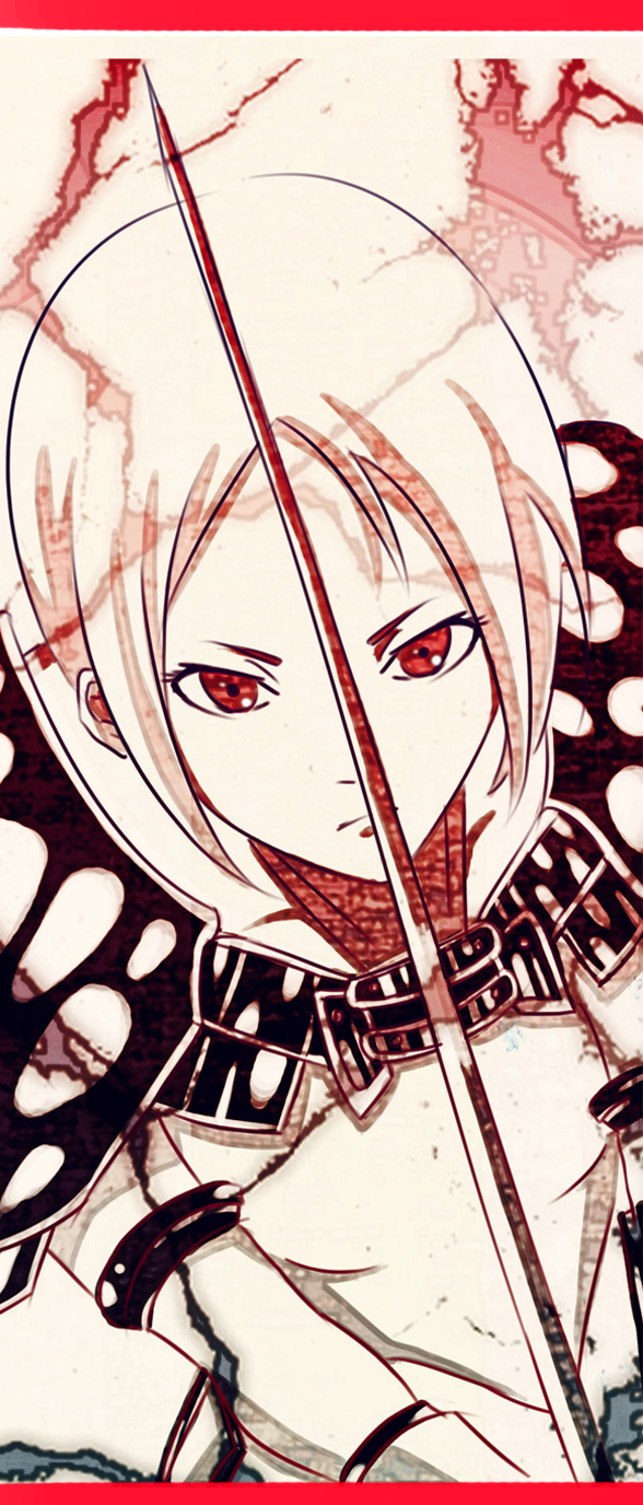 1girl, armor, bodysuit, claymore, helen, highres, letterboxed, pauldrons