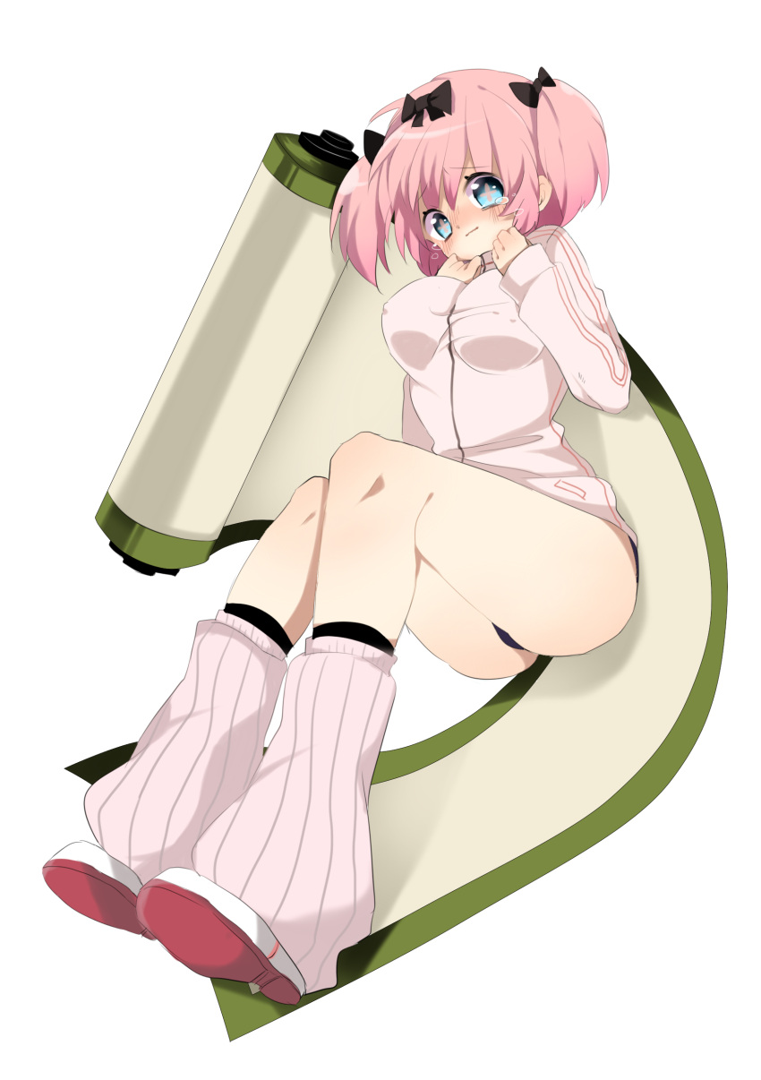 +_+, 1girl, absurdres, blue_eyes, blush, bow, breasts, buruma