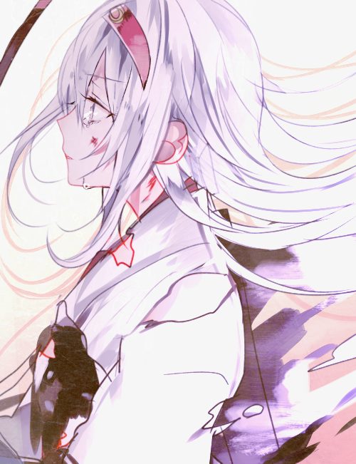 1girl, bow_(weapon), hairband, injury, japanese_clothes, kantai_collection, long_hair, muneate