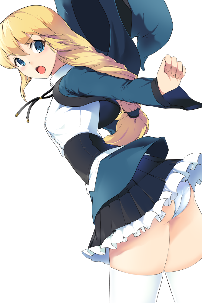 1girl, angry, blonde_hair, blue_eyes, frilled_skirt, frills, hat, long_hair