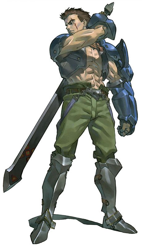 1boy, arngrim, official_art, short_hair, solo, tagme, valkyrie_profile, white_background