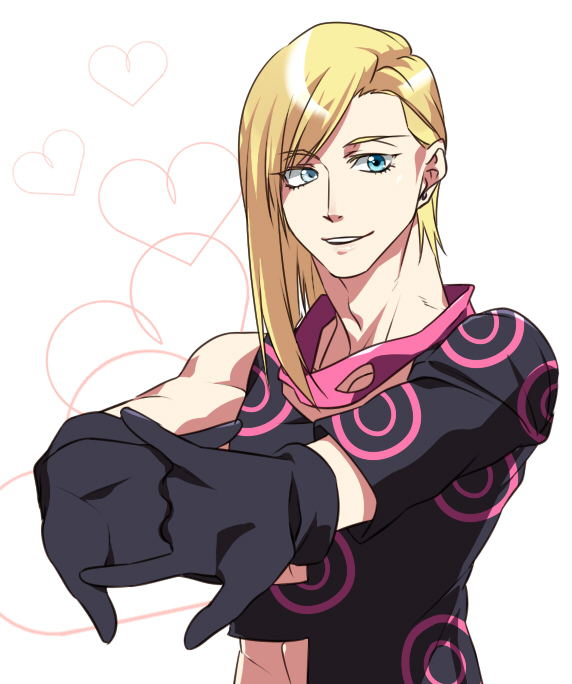 1boy, blonde_hair, blue_eyes, hands_clasped, hokuto_shun, jojo_no_kimyou_na_bouken, long_hair, melone