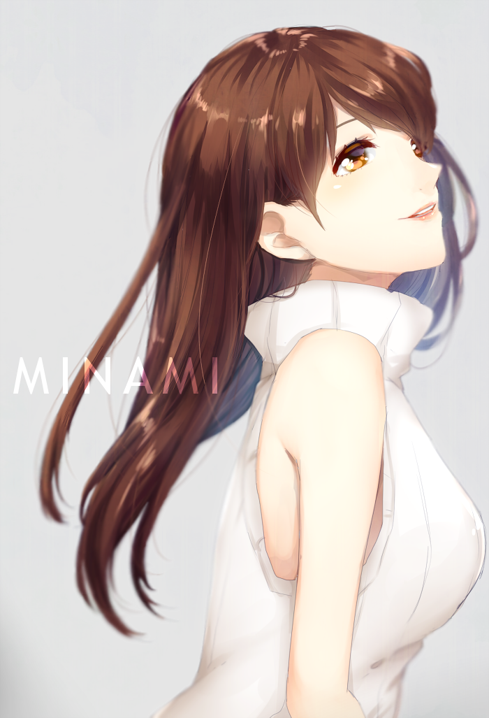 1girl, breasts, brown_eyes, brown_hair, idolmaster, idolmaster_cinderella_girls, long_hair, nitta_minami