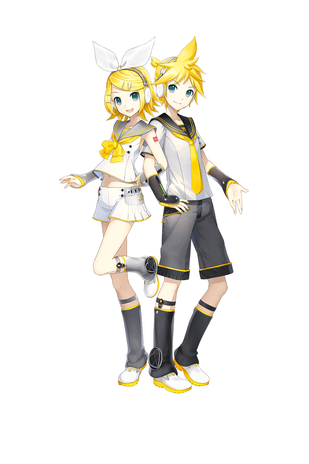 1boy, 1girl, arm_hug, blonde_hair, highres, ixima, kagamine_len, kagamine_len_(vocaloid4)