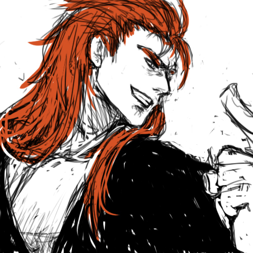 1boy, arc_the_lad, long_hair, lowres, open_clothes, redhead, solo, tosh_(arc_the_lad)